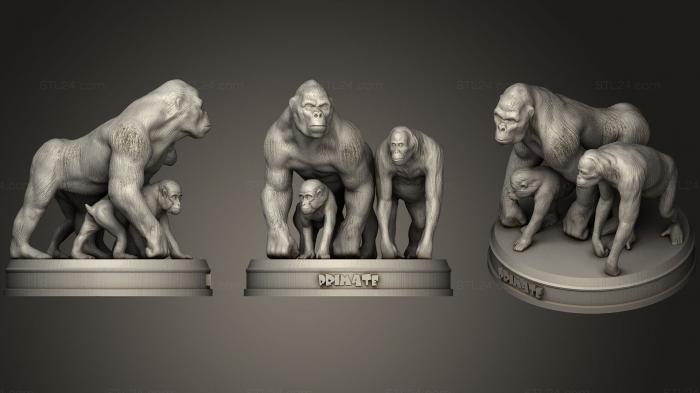 Animal figurines (Primate, STKJ_1369) 3D models for cnc